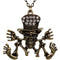Gold Clear Rhinestone Skeleton Charm Necklace