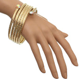Gold Coil Wrap Around Bangle Bracelet