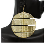 Gold Hammered Connect Metal Earrings