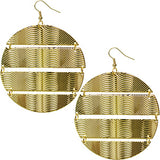 Gold Hammered Connect Metal Earrings