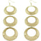 Gold Crinkle Triple Hoop Dangle Earrings