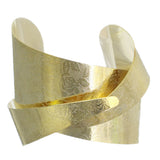 Gold Crisscross Metal Cuff Bracelet