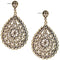 Gold Mosaic Pattern Teardrop Earrings