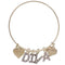 Diva Heart Charm Ajustable Wire Bracelet