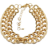 Gold Double Row Chain Link Bracelet
