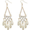 Gold Faux Pearl Gemstone Chain Earrings
