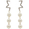 Gold Faux Pearl Half Star Earrings