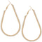 Gold Faux Pearl Teardrop Hoop Earrings