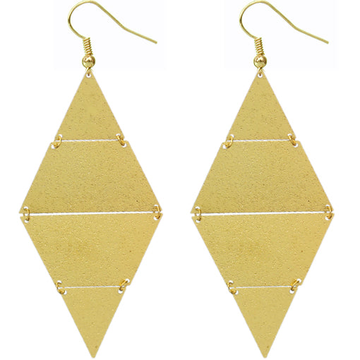 Gold Inverted Triangle Frosted Earrings
