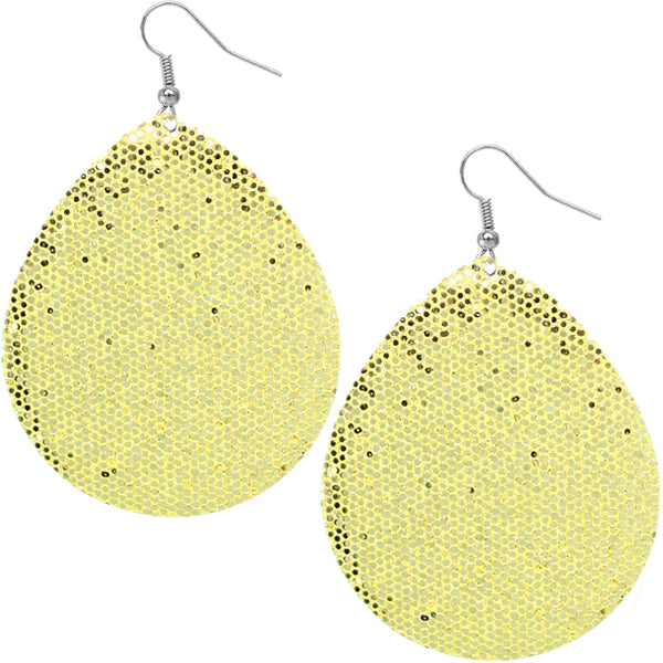 Gold Glitter Teardrop Earrings