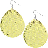 Gold Glitter Teardrop Earrings