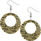 Gold Spotted Cheetah Print Round Earrings