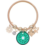 Green Kiwi Butterfly Charm Bracelet