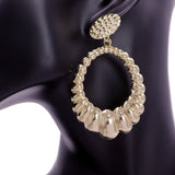 Gold Hammered Crescent Hoop Earrings