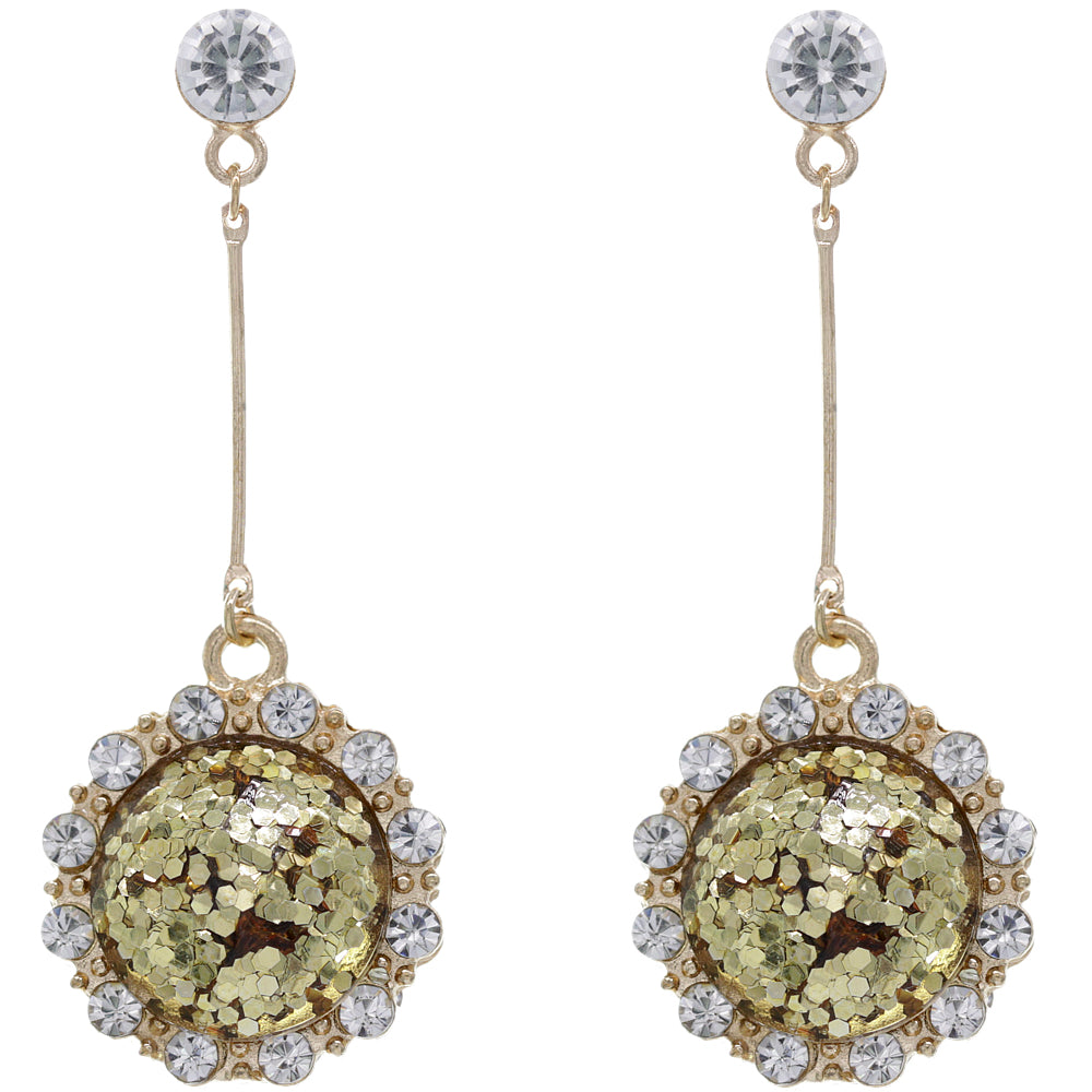Gold Confetti Vertical Bar Drop Earrings