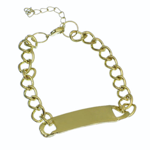 Gold Chain Link ID Bracelet