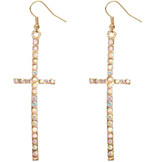 Gold Cross Earrings