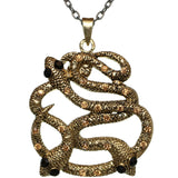 Brown Gold Snake Charm Necklace