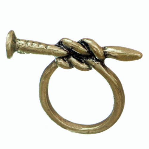 Gold Antique Knotted Nail Mini Statement Ring