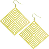 Gold Gigantic Geometic Chevron Earrings