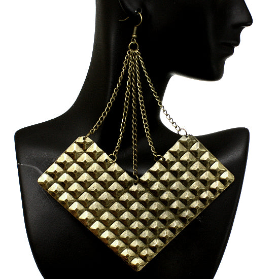 Gold Pyramid Earrings