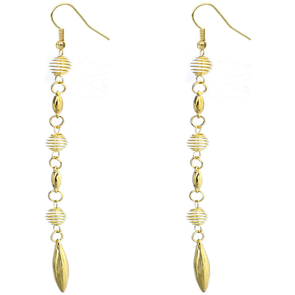 Gold coil spear earrings