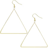Gold Big Open Triangle Earrings
