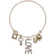 Heart Key Love Charm Ajustable Wire Bracelet