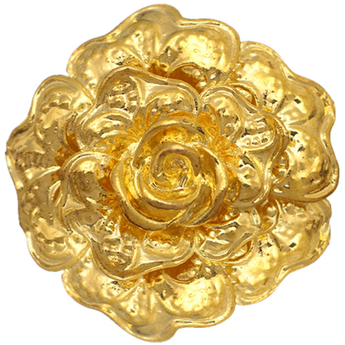 Gold Flower Metal Stretch Ring