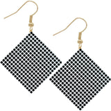 Gold Mesh Mini Rhinestone Drop Earrings