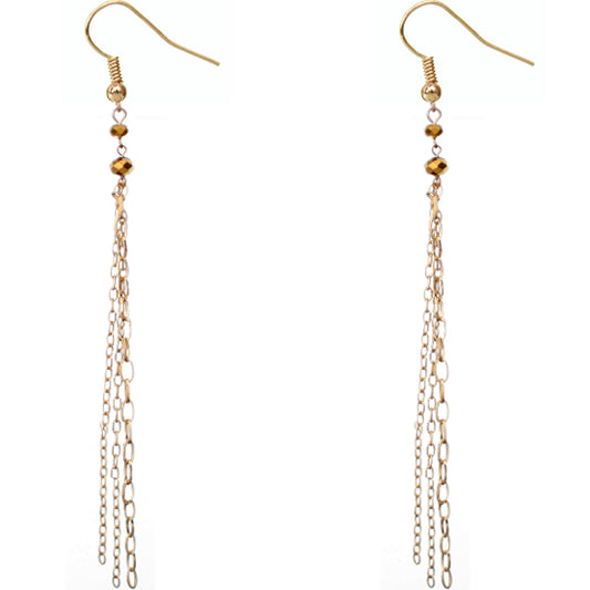 Gold Multi Drop Chain Earrings