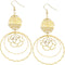 Gold Multi Layered Floral Hoop Earrings