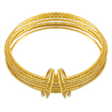 Gold Thin Multi Line Bangle Bracelets