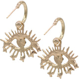 Gold Multicolor Evil Eye Mini Hoop Earrings