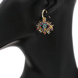 Gold Multicolor Evil Eye Mini Hoop Earrings