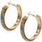 Gold Iridescent Studded CZ Hoop Earrings