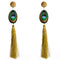 Gold Long Peacock Tassel Earrings
