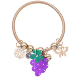 Purple Grape Butterfly Charm Bracelet