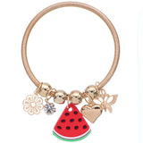 Red Watermelon Butterfly Charm Bracelet