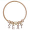 Sexy Word Snake Coil Charm Stretch Bracelet