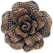 Bronze Gold Large Sparkle Flower Stretch Ring