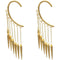 Gold 1 Piece Spiked Drop Chain Dangle Earring