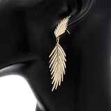 Gold Leaf Shaped Dangle Earrings