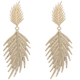 Gold Leaf Shaped Dangle Earrings