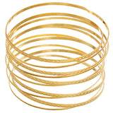 Gold Coil Spiral Bangle Bracelet