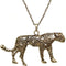 Gold Spotted Cheetah Charm Necklace
