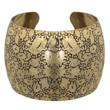 Gold Curvy Textured Metal Cuff Bracelet