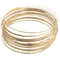 Gold Multi Line Pave Stacked Bangle Bracelets
