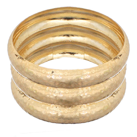Gold Trio Metal Stacked Bracelets