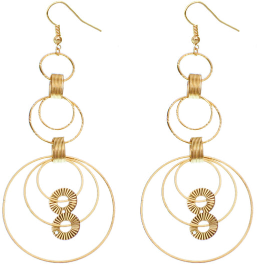 Gold triple hoop earrings